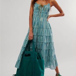 Free People Striped Blue Maxi Dress